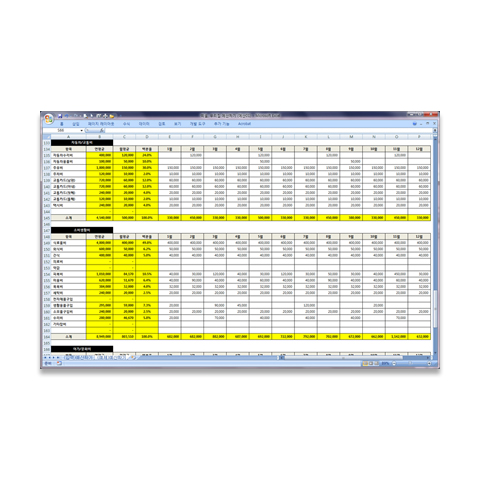 엑셀 우리집 예산짜기